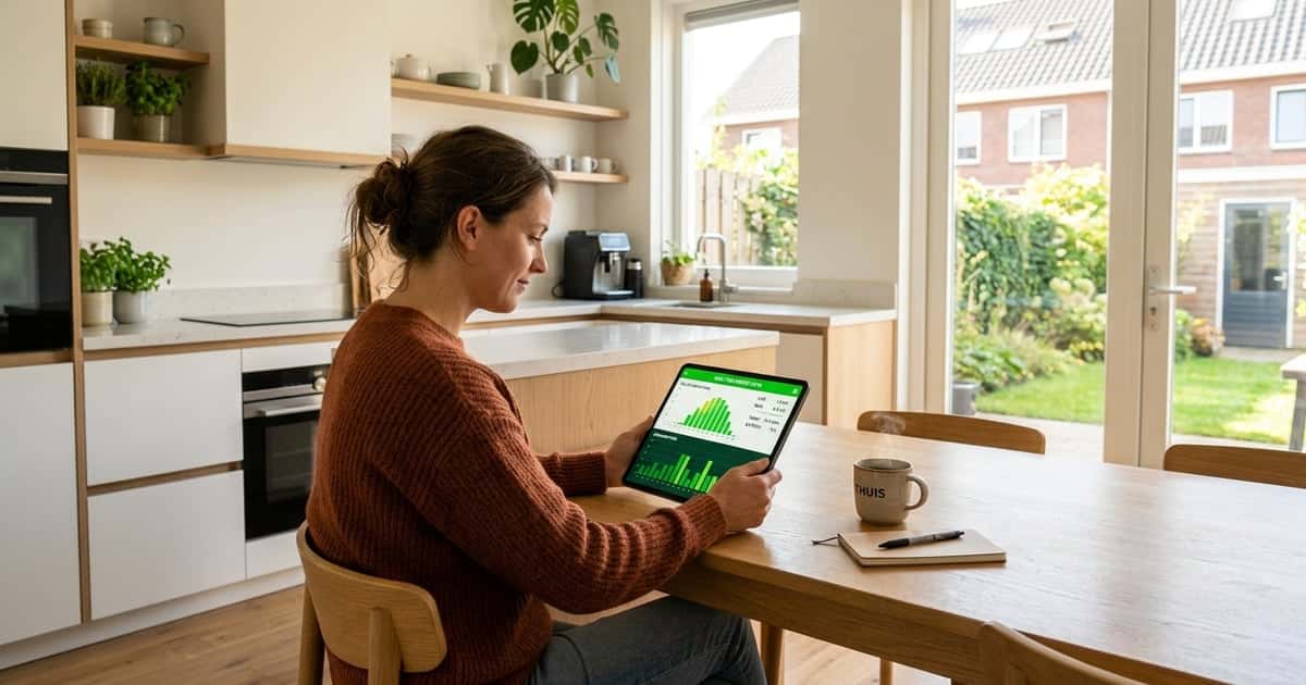 Dashboard met real-time energieverbruik op tablet